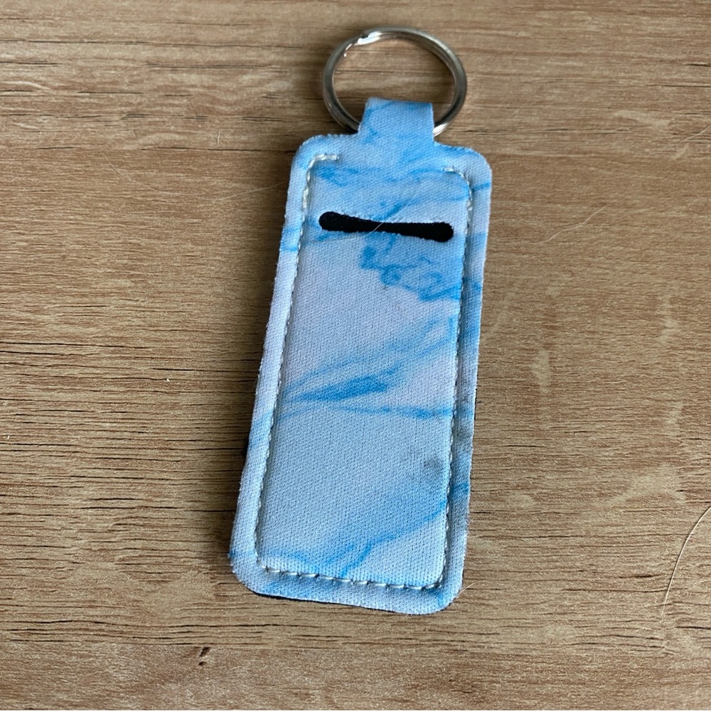 5/$20 — Blue Marble Chapstick Holder Keychain